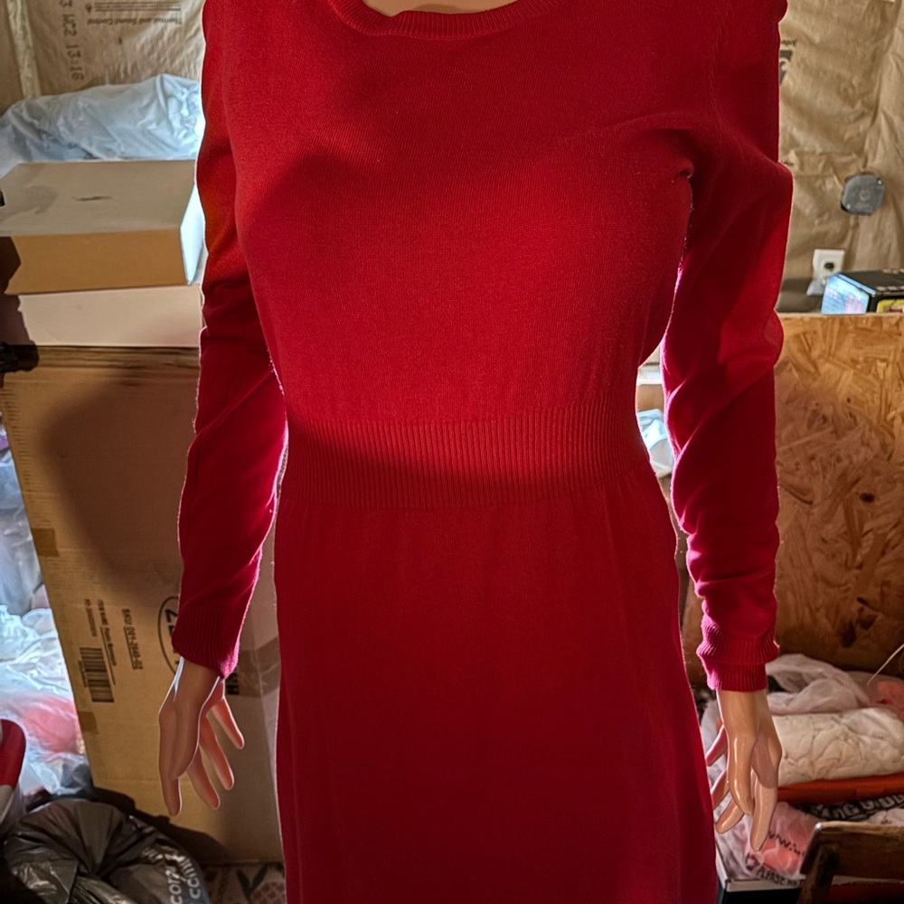 Women’s Old Navy Vibrant Red Long Sleeve Sweater Dress Size M
